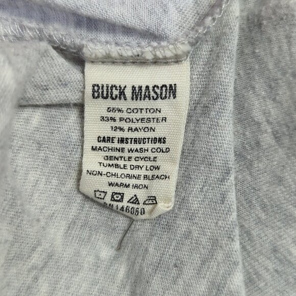 Buck Mason T-Shirt Men's M Gray Short Sleeve Curve Hem - Picture 8 of 9